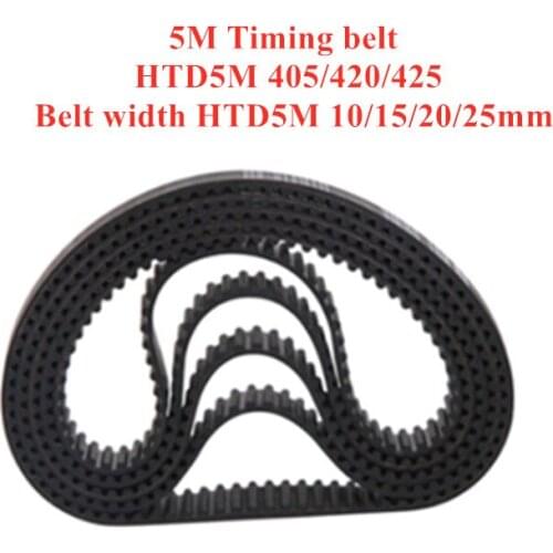 1PC HTD 5M Timing belt C=405/420/425 width10/15/20/25mm Teeth 881 84 85 HTD5M synchronous Belt 405-5M 420-5M