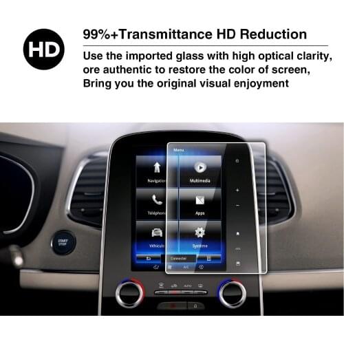 RUIYA tempered glass screen protective film for Grand Scenic 3 R-Link 2016 2017 2018 car gps navigation display screen