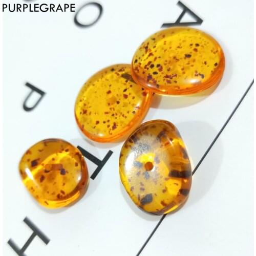 PURPLEGRAPE Japan and South Korea Acrylic imitation amber jewelry pendant accessories DIY earrings material package A pack of 8