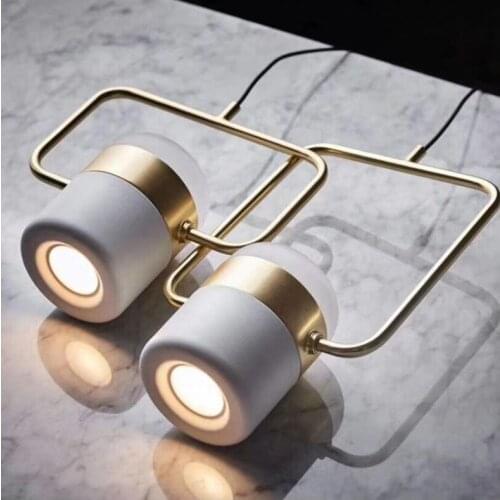 Modern minimalist bar restaurant multi-head molecular rotating pendant lamps Nordic bedroom bedside metal pendant lights