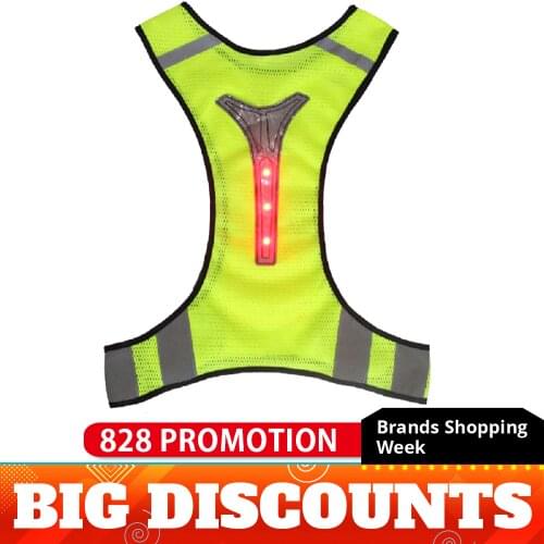 Motorcycle Jacket Reflective Vest LED light Safety High Visibility Chaleco Reflectante Moto Riding Chaleco Motorsiklet Yelek