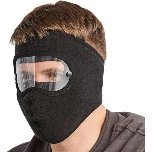 Windproof Anti Dust Face Mask Moto Cycling Ski Breathable Masks Helmets Face Shield Hood with High Definition Goggles Skullies