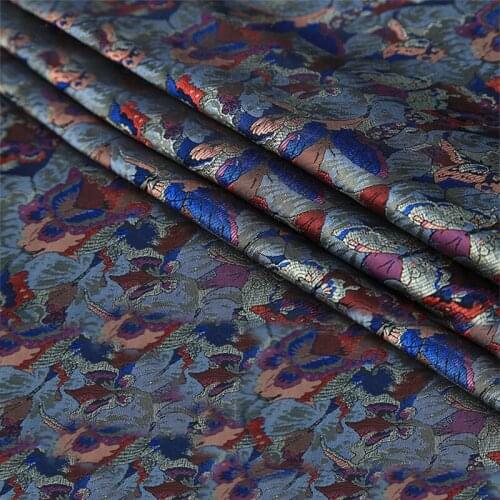 Butterfly print Metallic Jacquard Brocade cartoon Fabric,satin costume dress clothing sewing fabric for patchwork upholstery