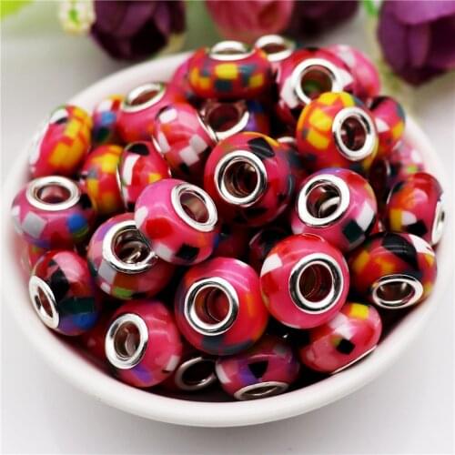 10Pcs Wholesale Fimo Clay 5mm Large Hole European Beads Charms fit Pandora Bracelet Bangle Necklaces DIY Bead for Jewelry Making