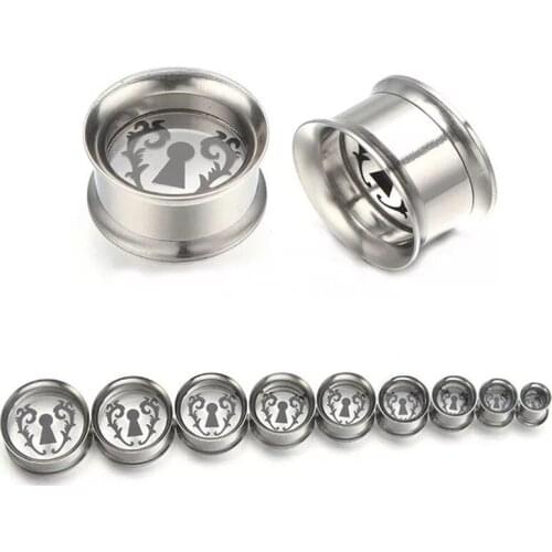 2PCS Stainless Steel Screw Thread Ear Expansion Piercing Jewelry Ear Plugs And Tunnels 10-24mm Body Piercing For Men Women Gift