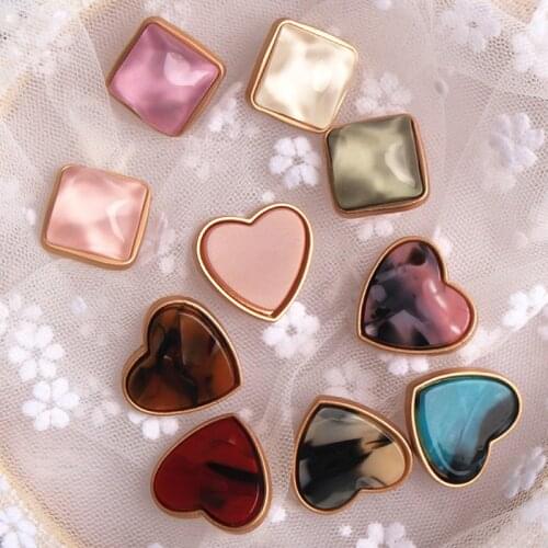 5pcs/1lot golden love Metal Buttons for Clothing Sewing Button Decorative Clothes Women Coat Sew on transparent Accessories