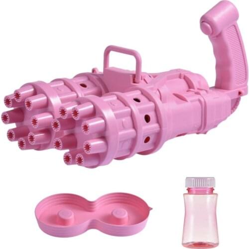 Double Head 16 Holes Gatling Bubble Machine Automatic Bubble Maker Blower Summer Outdoor Toys Wedding Bubble Gun For Kids Gift