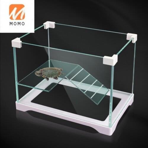 Turtle Villa House Turtle Pond Transparent Water Tank Living Things with Tank Utensils Container Supplies Household