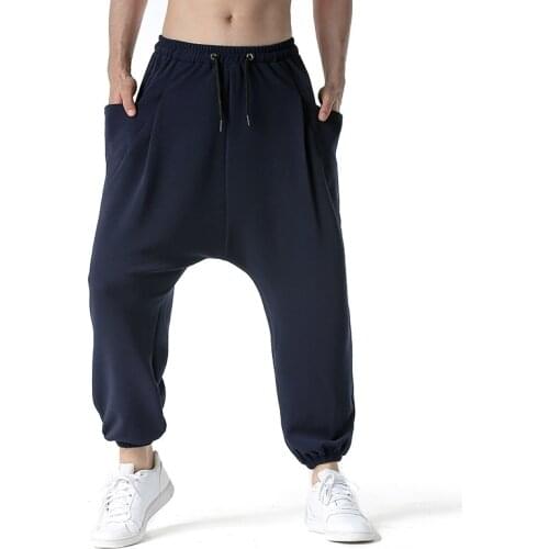 Mens Baggy Harem Pants Men Japanese Streetwear Joggers Pants Harajuku Casual Sports Jogging Sweatpants Men Trousers with Pockets