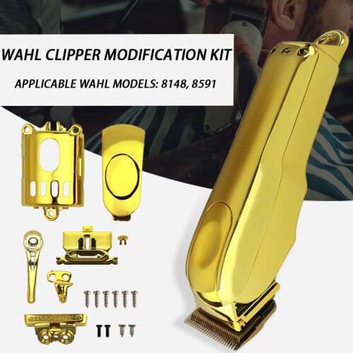 Electroplating gold barber trimmer shell DIY replacement parts 8148, 8591 barber shop hair clipper electric clippers accessories
