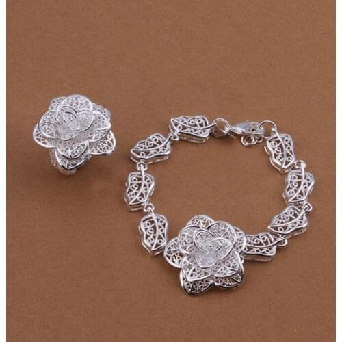 Hot selling 925 jewelry silver plated jewelry set fashion jewelry set Jewelry Set SMTS442