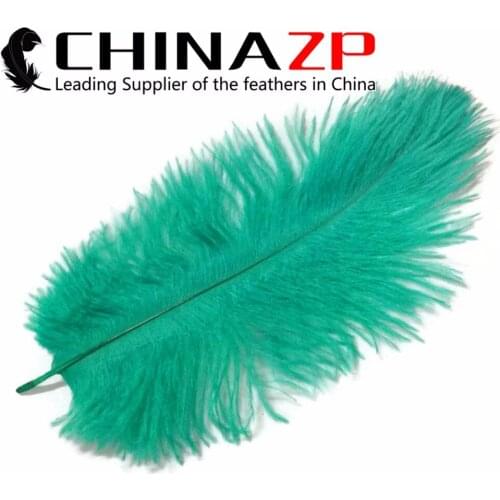 CHINAZP Factory 100pcs/lot 35-40cm(14-16inch) Good Quality Fluffy Aqua Green Ostrich Plumes Feather for Crafts