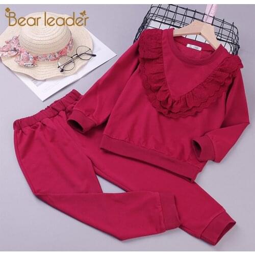 Bear Leader New Girls Clothing Sets Casual Boys Clothes Ruffle Tops Shirt Pants 2pcs Suit Kids Tracksuit for Girls Clothing Sets