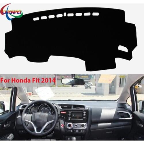 Car Dashboard Avoid Light Pad Instrument Platform Desk Cover Mat Carpets For Honda Fit 2014 Interior Accessories