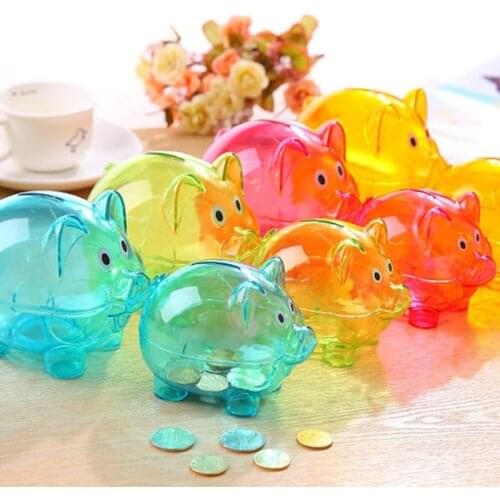Creative Personality Cartoon Transparent Piggy Children Piggy Bank Can Be Taken Out Home Decoration Give Children Birthday Gift
