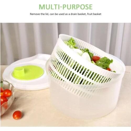 Kitchen accessories Salad spinner Green washing machine Lettuce drain strainer Mesh dryer for washing and drying Leafy fruits an