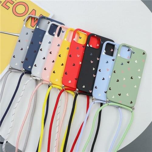 Soft TPU Case For Samsung A32 A52 A72 A50 A50s A30s A20 A30 A40 A20e A71 A70 S20 Ultra S10 S9 S8 Plus Necklace Lanyard Rope Case