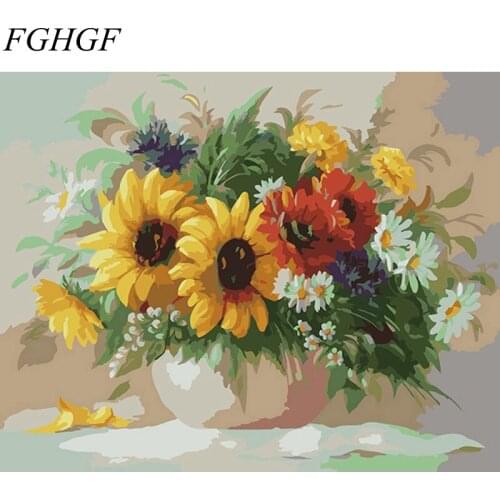 FGHGF Frameless wall picture painting by numbers hand painted canvas oil painting home decor paint by number