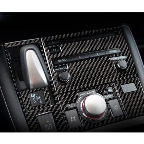 Carbon Fiber Car Interior AC CD Gear Shift Panel Decor Frame Sticker For LEXUS CT200h F-SPORT LHD RHD accessories styling