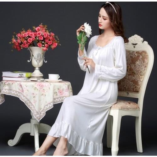 Sleepwear Palace Style Plus Size пижама Modal Cotton Nightgown Nightdress Women Sleeping Dress Lace Tempting Nightgowns 2020