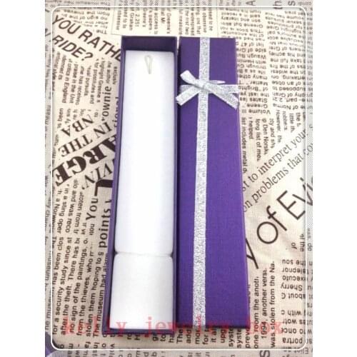 Wholesale 24pcs High Quality Paper Jewelry Box 20x4x2cm Purple Necklace Gift Box Favor Bracelets Jewelry Display Packaging Boxes
