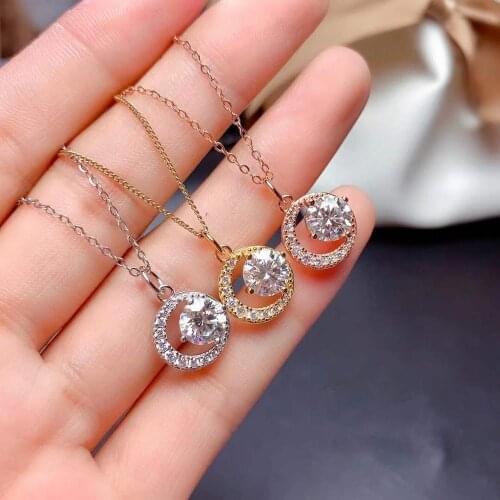 Moissanite necklace,1 carat gemstone, simplest style, 925 Sterling silver, classic design, girls Necklace