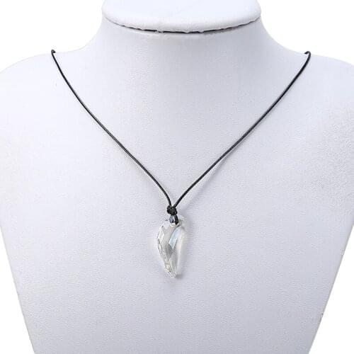 10pcs/lot Shellhard Crystal Stark Wolf Fang Tooth Pendant Necklace Vintage Men Antique Colorful Choker Necklace Fashion Jewelry