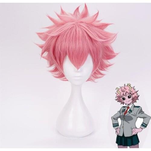 Boku no Hero Academia Mina Ashido Wig Cosplay Costume My Hero Academia Men Women Short Synthetic Hair Party Role Play Wigs