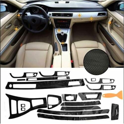 Car full kit/set Car Interior Glossy Carbon Fiber Wrap Trim For BMW E90 E92 E93 2005-2012 Protector Sticker Decals Accessory