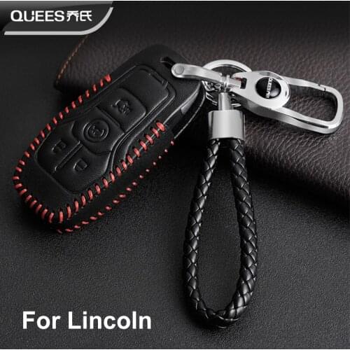 QUEES Remote Key Fob Case for Lincoln MKC MKX MKZ 5 Buttons Remote Key Fob