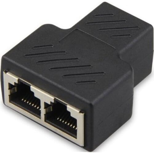 RJ45 1 To 2 Ways Ethernet LAN Network Splitter Double Adapter Ports Coupler Connector Extender Adapter Plug Connector Adapter