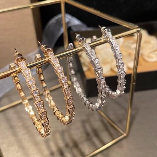 Earrings Luxury Famous Brand Fashion Rhinestone Round Earrings Vintage Jewelry for Woman Party Gift