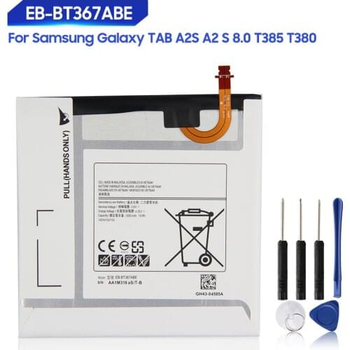 Original Replacement Samsung Battery For 2017 Edition Samsung Galaxy Tab A2 S 8.0 T380 T385 EB-BT367ABA EB-BT367ABE 5000mAh