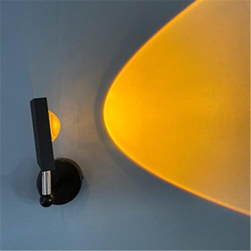 Modern Wall Lamp Nordic INS Net Red Sunset Rainbow Atmosphere Projection Wall Sconce Bedroom Bedside Art Decor Led Light Fixture