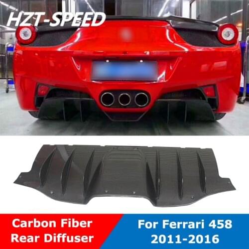 SP Style Real Carbon Fiber Or Unpainted FRP Bumper Lip Back Chin Rear Diffuser For Ferrari 458 2011-2016