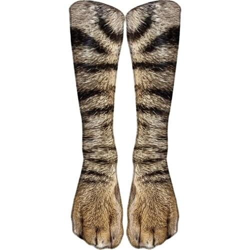 Thermal transfer 3D printed socks animal feet cat dog claws personalized digital stockings