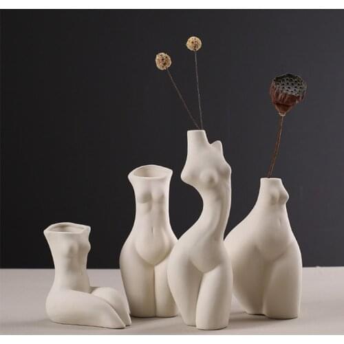 Creativity Human Vase Ceramic Butt Nude Handicraft Furnishings Handmade Modern Home Decoration Flower Arrangement Flower Vases