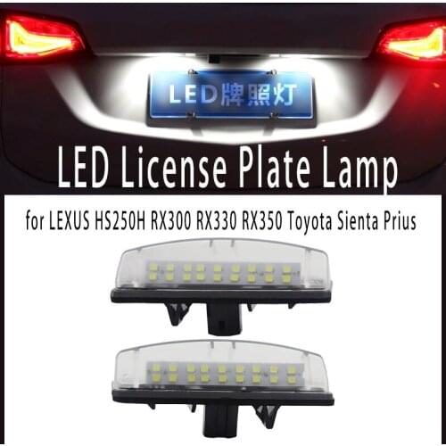 2pcs White Canbus LED License Number Plate Light No Error Tail Light Lamp for LEXUS HS250H RX300 RX330 RX350 Toyota Sienta Prius