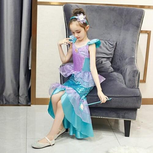 Stage Performance Mermaid Cosplay Costumes for Girls Dance Dress Sleeveless Skirts Carnival Party Role Playing Shining Halloween