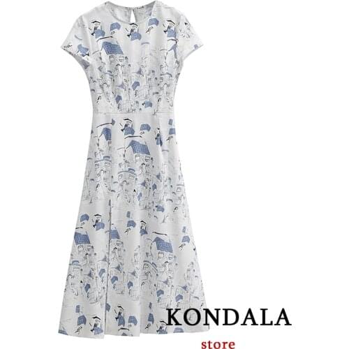 Women Dress Za New 2021 Spring Chinese Style O-Neck Short Sleeve Chic Mid-Calf Backless Slim Dresses Female Vestidos