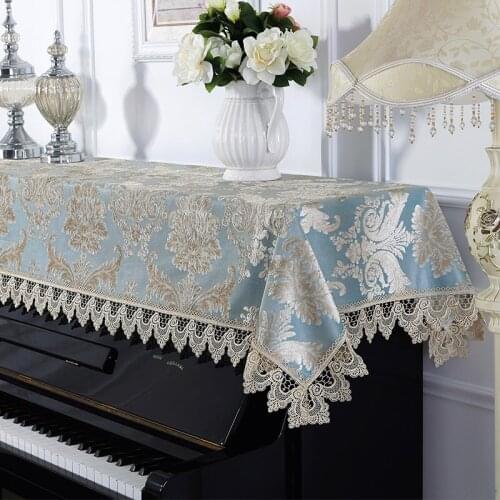 1pc 90x200cm Laced Piano Cover Decoration Jacquard Piano Cloth Dust Proof Half Cover Family Family Friend Wedding Gift