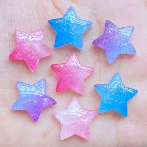 10/20Pcs New Colorful Mini Cute Shining Stars Flat Back Resin Art Supply Decoration Charm Craft Hair Bow Accessories J47