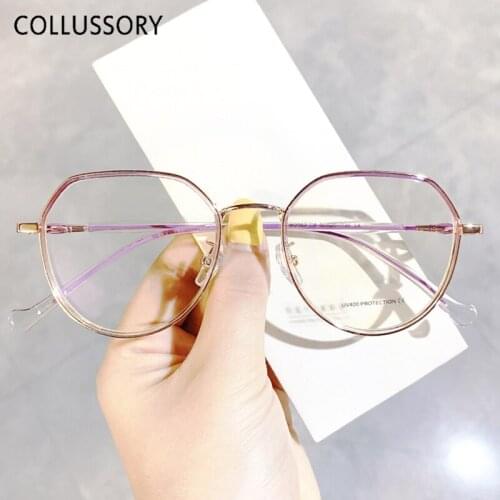 10pcs Blue Light Blocking Glasses Men Women Anti Blue Ray Computer Glasses Clear Round Metal Transparent Fashion Eyelasses New