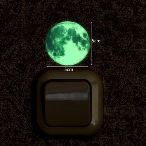 5cm Luminous Little Moon Wall Sticker Kids Room Switch Home Decoration Living Room Bedroom Wallpaper Glow In The Dark Stickers