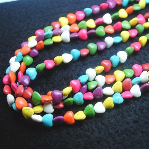 80PCS Hot Heart Shape Of Turquoise Beads Size 10MM DIY Jewelry Accessories Stone Strings Wholesale Price Free Shipping