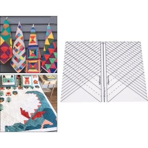 Acrylic Arc Quilting Straight Ruler Sewing Machine Ruler Quilting Grip Template Rulers for Quilting Crafting 1/4 Inch Seams