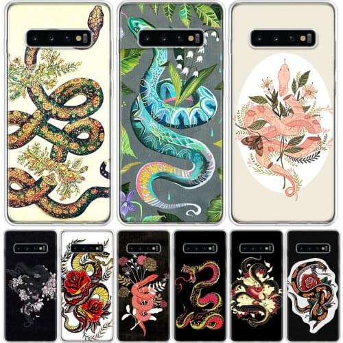 Snakes and Flowers Cover Phone Case For Samsung Galaxy S10 S20 Ultra Note 10 9 8 S9 S8 J4 J6 J8 + Lite Plus Pro S7 Coque