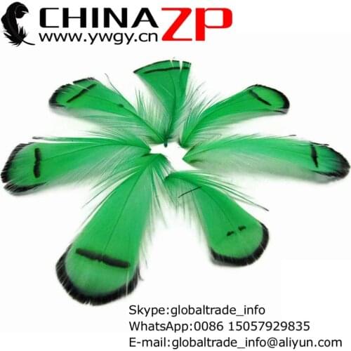 CHINAZP Factory 100pcs/lot Fantastic Clothes Decoration Dyed Green Lady Amherst Pheasant Tippet Feather