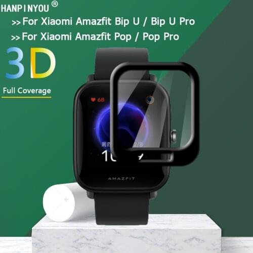 For Xiaomi Huami Amazfit Bip U / Pop / Pro Full Cover 3D Curved Plating Soft PMMA PET Film Screen Protector -Not Tempered Glass