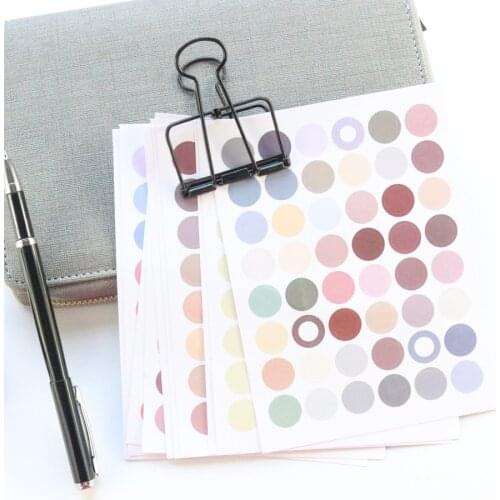 Domikee new cute rainbow colored round shape decorative DIY craft diary stickers candy school student dots stickers stationery